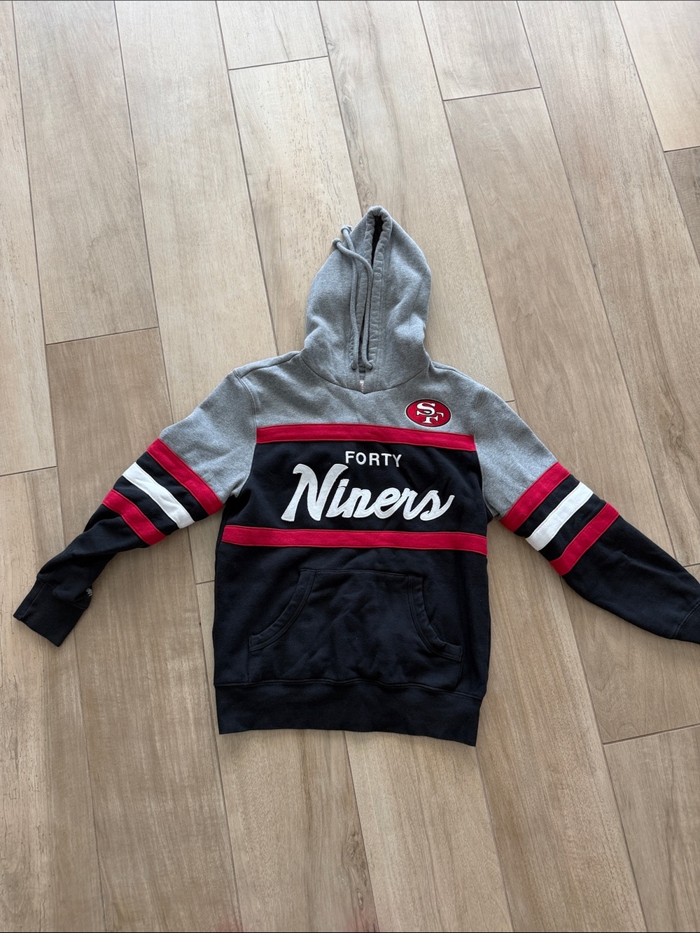 NFL San Francisco 49ers Gray Black Red Pullover Hoodie